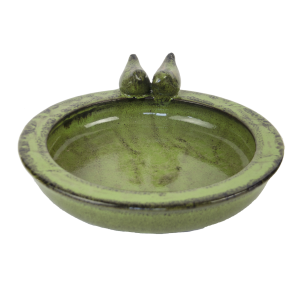 Ceramiczne poidełko dla ptaków zielone